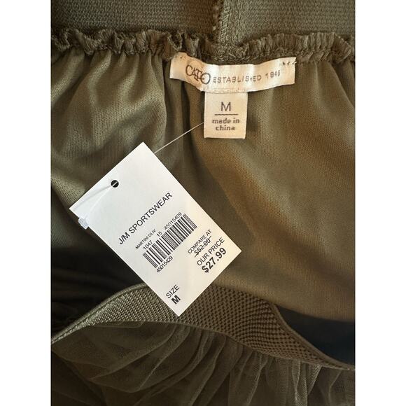 Olive Green Midi Skirt Cottage Garden Feminine Romantic Whimsy Lacey~Medium~NEW - Picture 3 of 8